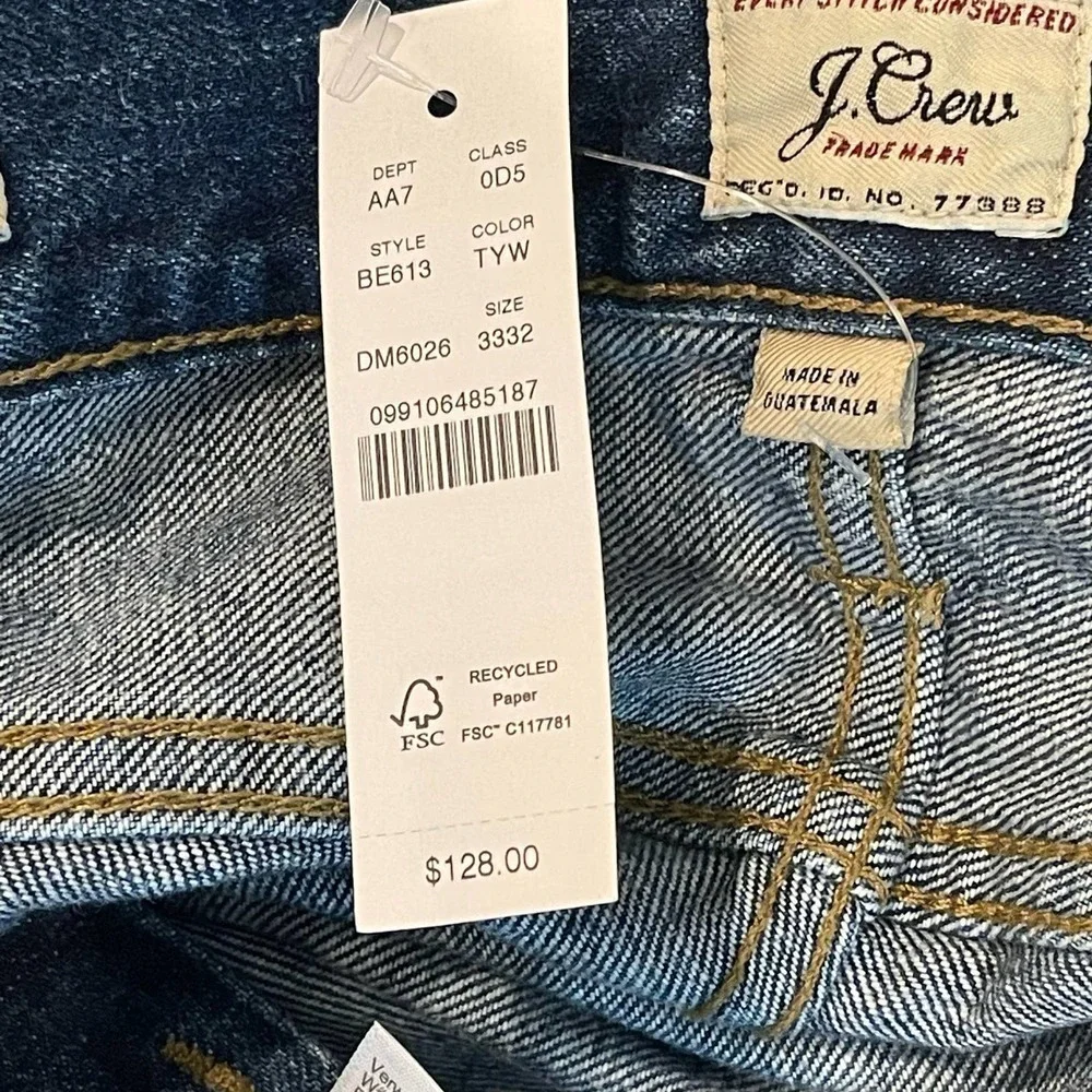 J. Crew 484 Slim-Fit High Rise Denim Straight Jeans Blue Men's Size 33 x 32 - Picture 12 of 15